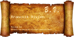 Brancsik Vivien névjegykártya